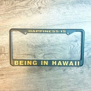 METAL Happiness is Being In Hawaii Car Tag Cover